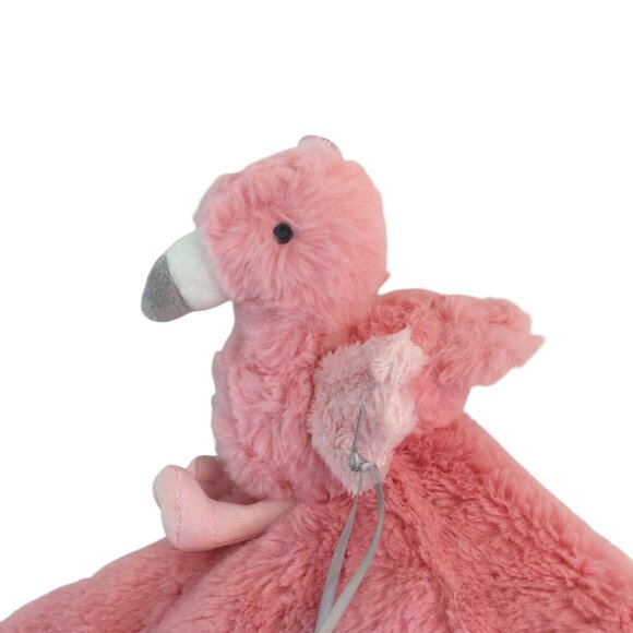 Cloud Island Pink Flamingo Lovey Baby Security Blanket Satin Trim & Back NWT - Picture 2 of 6